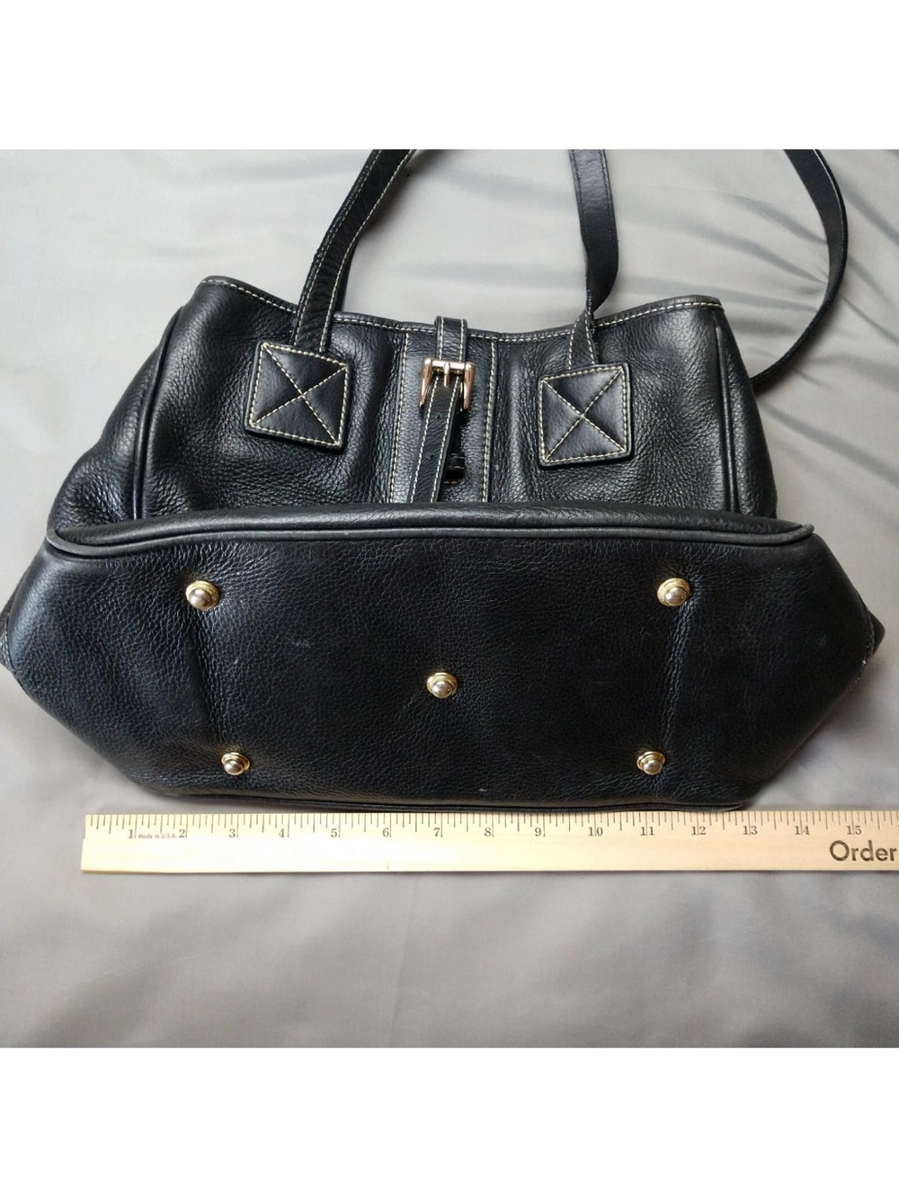 Dooney & Bourke Black Pebbled Leather Double-Handle Shoulder Bag - Picture 5 of 11